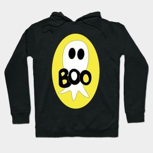 Cute Halloween ghost cartoon with BOO text Hoodie